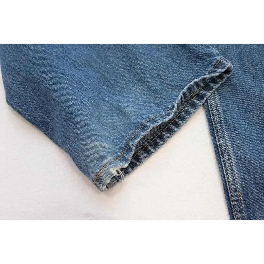 Levi's 550 Relaxed Fit Straight Rugged Blue Denim Jeans Mens‎ Size 42 x 32